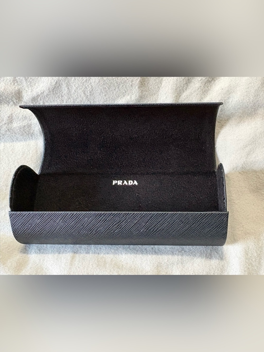Prada Black Saffiano Logo Eyewear Case